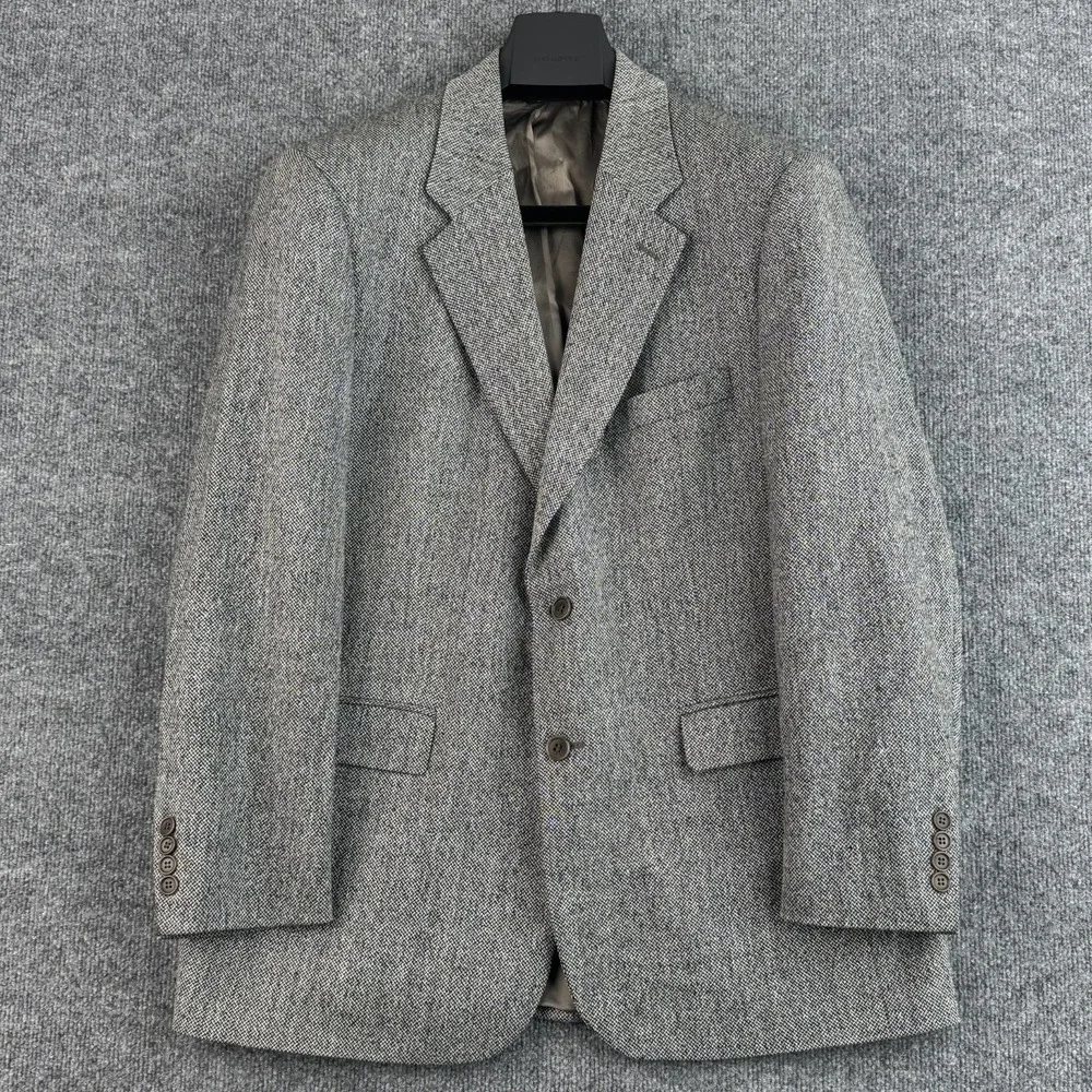 Vintage Brooks Brothers 346 Blazer Mens 43R Gray Micro Houndstooth Wool 2005